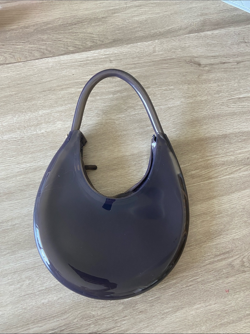 Zara Glossy moon Bag in Deep Purple or grey